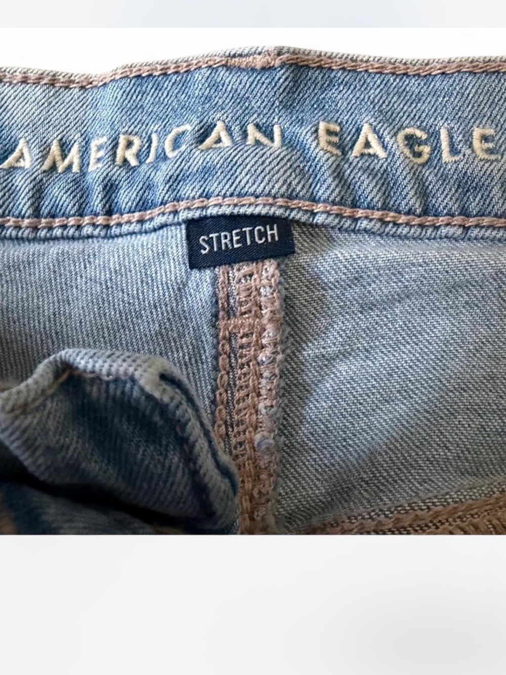 NWOT - American Eagle Two-Tone Wide Leg Jeans - size 10 Long - Picture 4 of 6